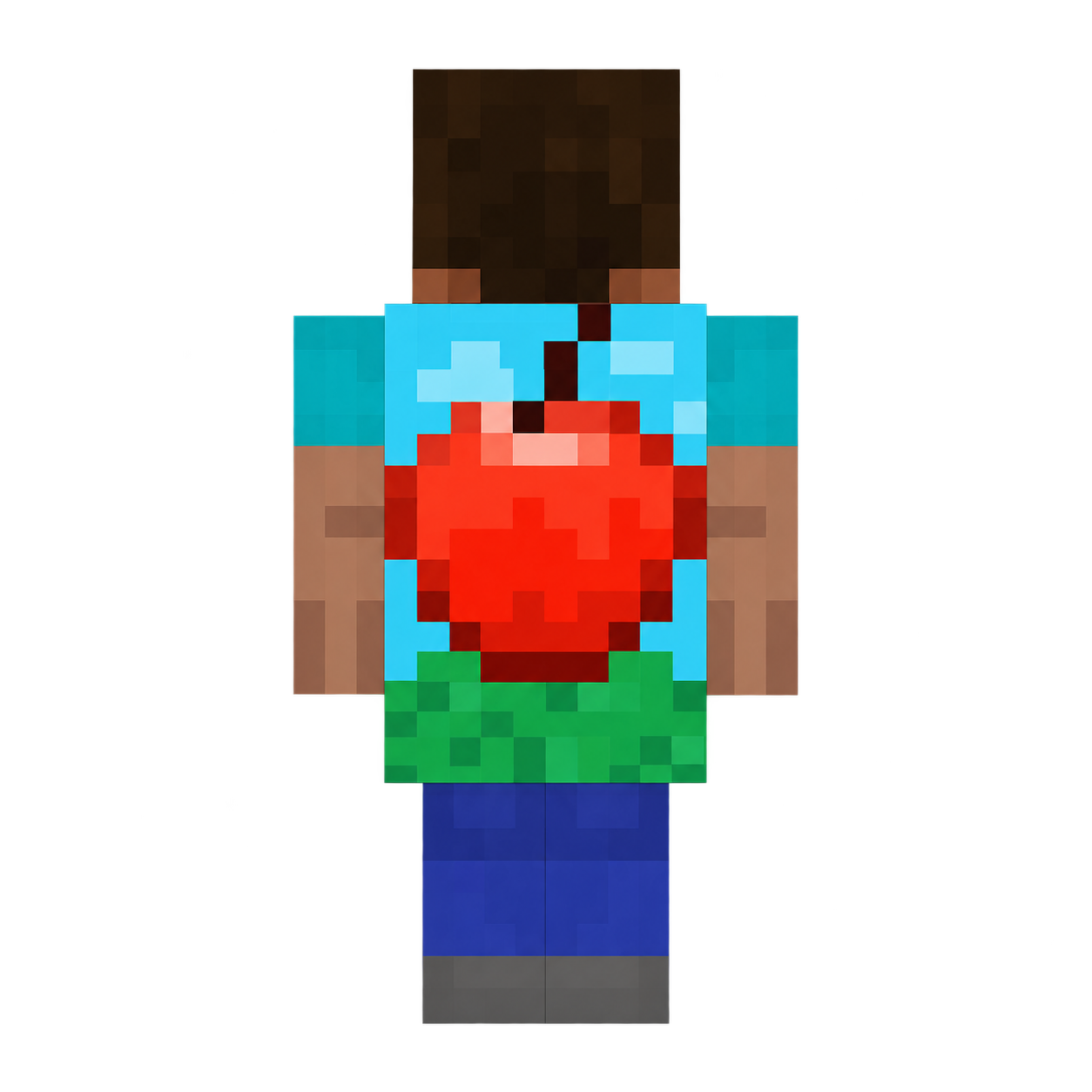 Pelerynka Mineapple założona na postać Minecraft, widok od tyłu